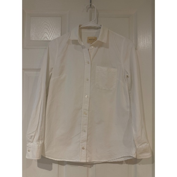 Sezane Tops - Sezane Tomboy Shirt White Organic Cotton Button Down Long Sleeve Top FR 34 US 2